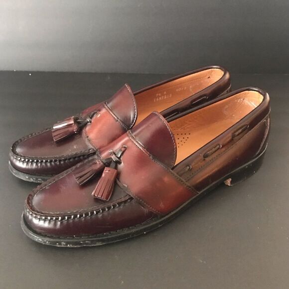 E T Wright Burgundy Tassle Loafers 9.5 A - Picture 1 of 8